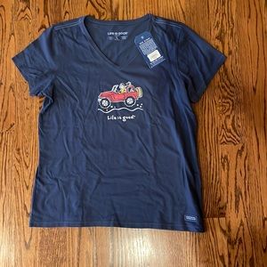 Life is Good Womens Large Crusher Offroad Blue short sleeve t shirt